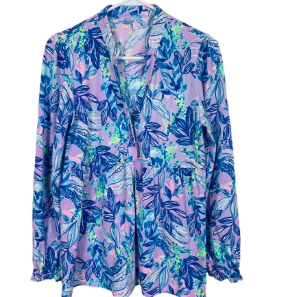 Lilly Pulitzer Winona Knit Floral Babydoll Tunic Top Size S - Picture 7 of 12